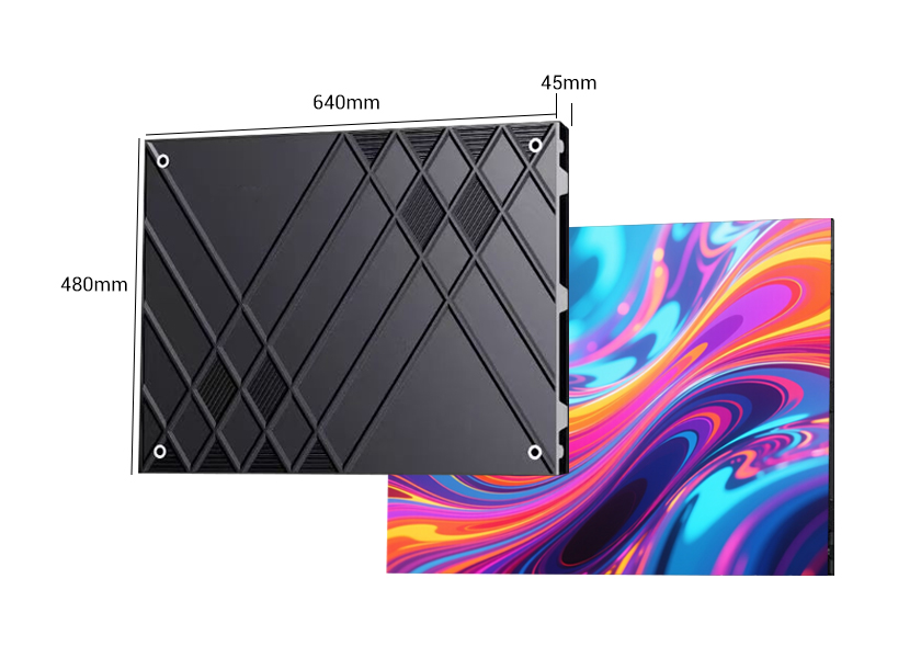 IN-C Series ultra-thin 45mm LED display cabinet side view