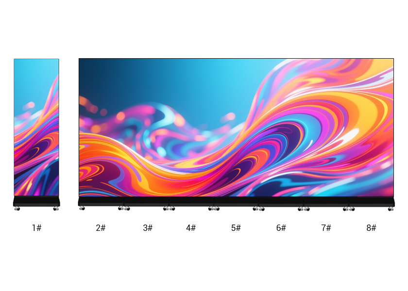 Seamless LED Video Wall - 8 Units Combined Foldable LED Poster