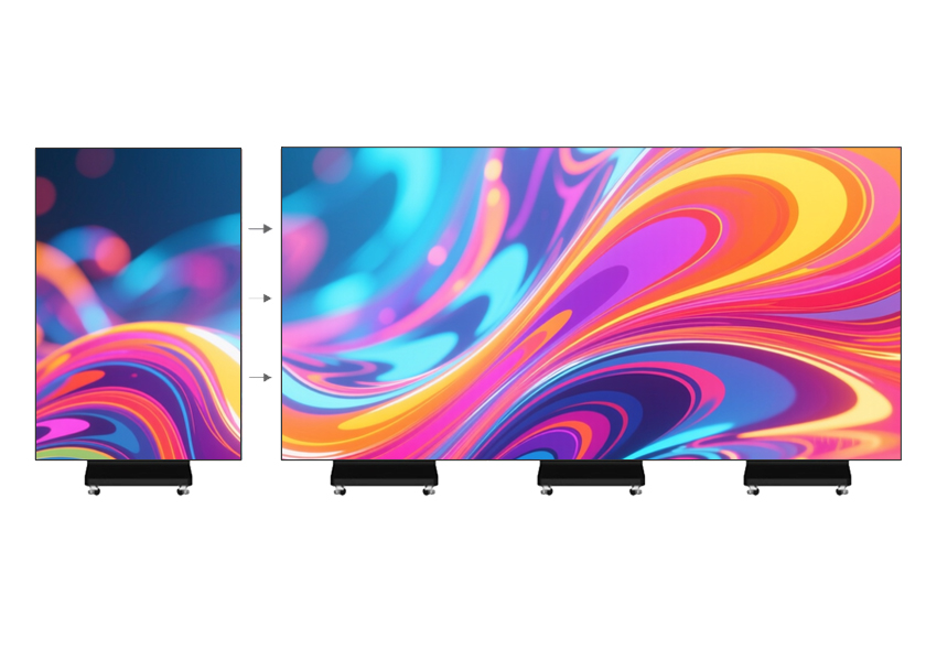 Seamless LED Video Wall - Multiple Triple-Fold LED Posters Combined