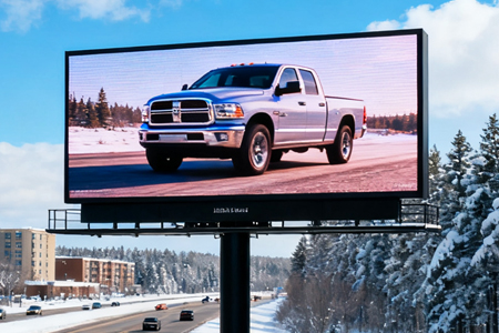 Single-Column Mounted Outdoor LED Screen - Advertising Display