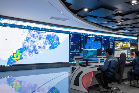 Meteorological Center LED Screen - Weather Monitoring Display