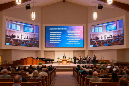 Church Interior LED Display - Worship Center Installation